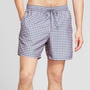 Men’s swim trunk pink/gingham